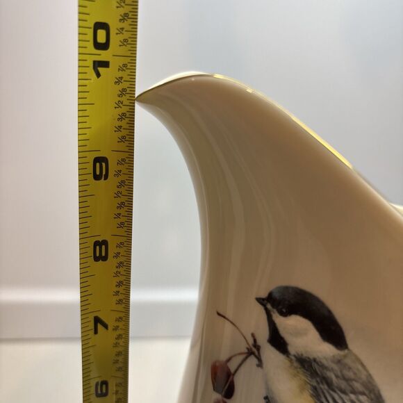 LENOX "Winter Greetings Scenic" Pitcher ~ Winter Birds Holiday Christmas ~ 64oz - Picture 9 of 10